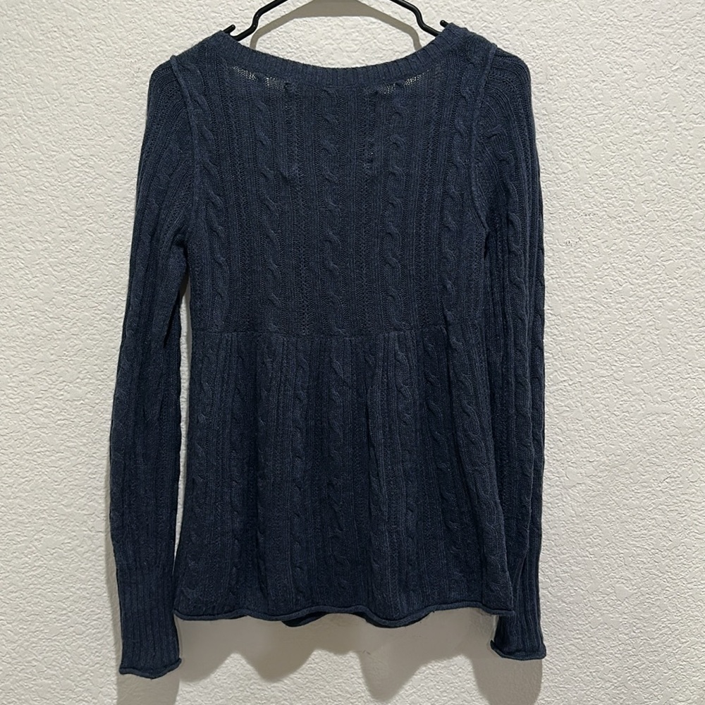 Y2K Vintage Abercrombie & Fitch Babydoll Sweater Top Sz L Cable Knit Bella Swan - Picture 5 of 11
